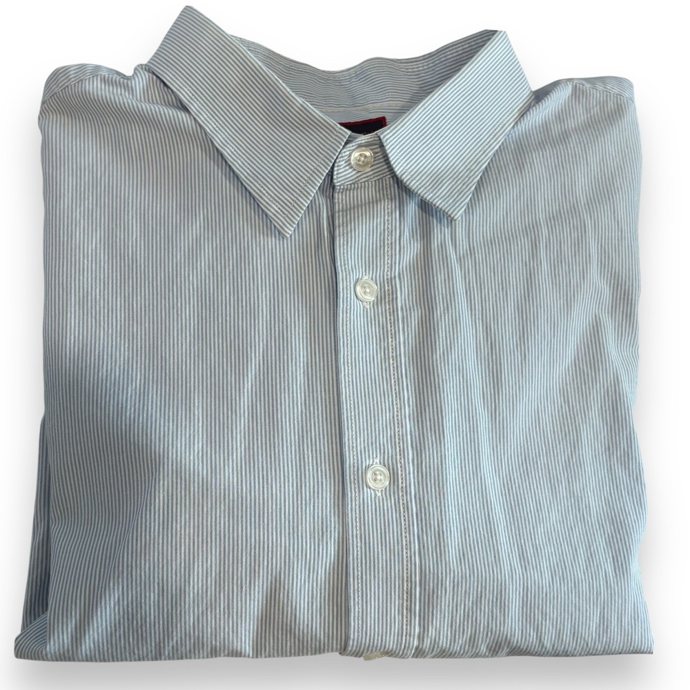 UNTUCKit Shirt Men XL Blue White‎ Striped Preppy Casual Cotton